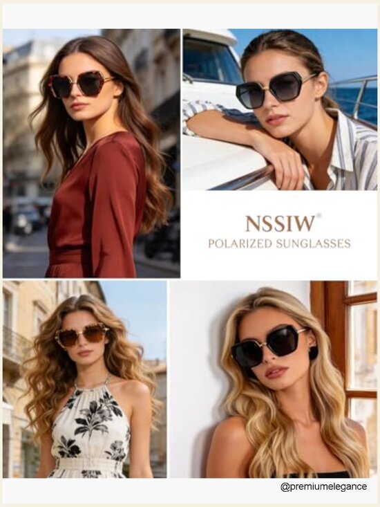 Polarized Sunglasses UV400 Protection Trendy Large Shades for Women